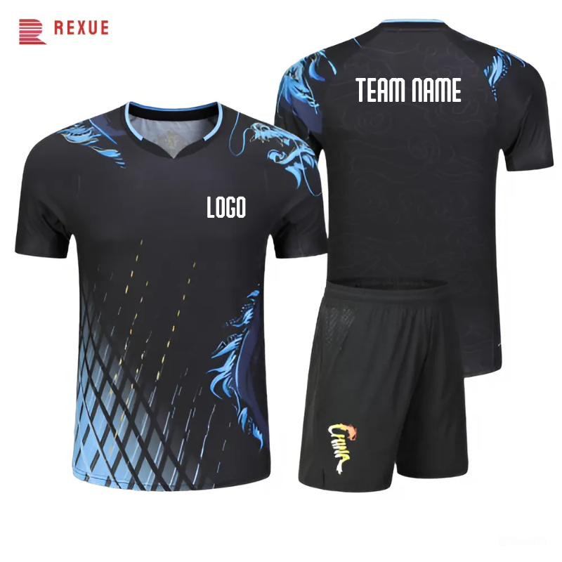 Table Tennis Zhang Jike - Kaus Badminton Pria Wanita, baju atasan